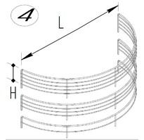 Нордика Ограждение проволочное полки полукруглой сетчатой 1/4 круга 30h, 600 мм (RAL 9016 гл.)