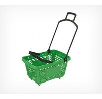 DISCO Корзина-тележка пластиковая с 2 пластиковыми ручками, цвет зеленый
